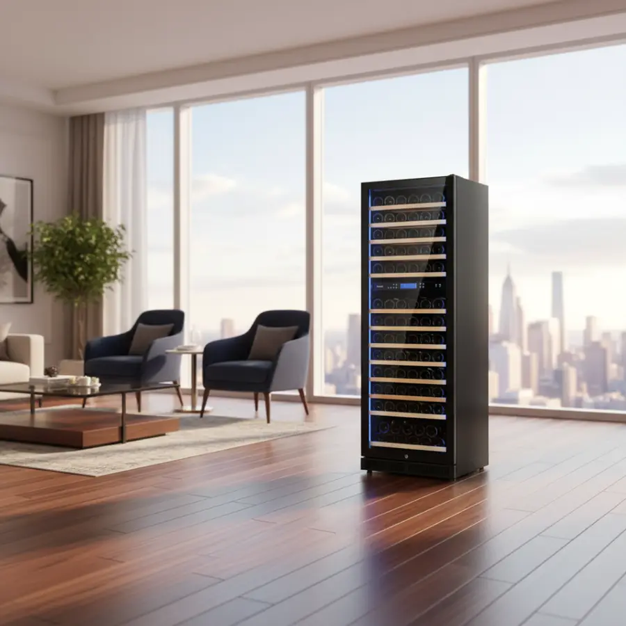 Wine Fridge Compressor Cooling Thermoelectric Refrigerator Adjustable Thermostat Wine Cooler Cellar 120 Bottles — image 6
