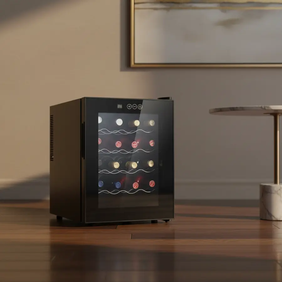 Electric Stainless Steel 46L Energy Efficient Cooler Cellar Mini Fridge Hotel Bar Home Kitchen Wine Cabinet — image 5