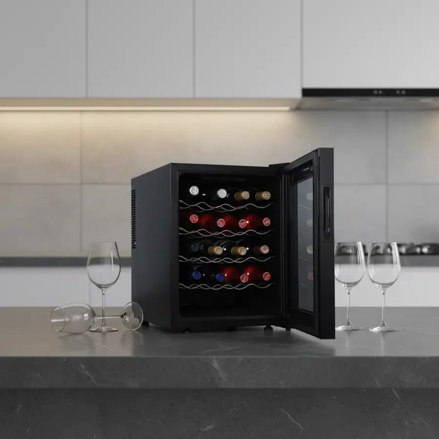 Electric Stainless Steel 46L Energy Efficient Cooler Cellar Mini Fridge Hotel Bar Home Kitchen Wine Cabinet — image 7