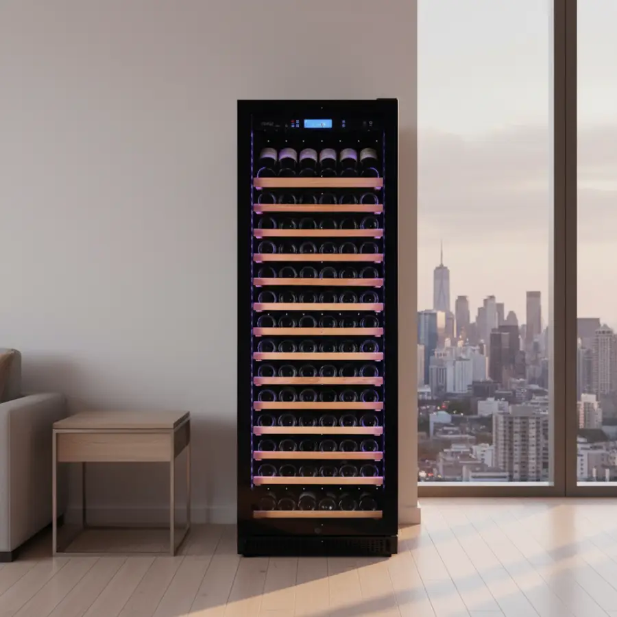 Modern Large Cooling Refrigerated 168 Bottle 430L Single Zone Wine Bar Cabinet Wine Fridge Refrigerator — view 5