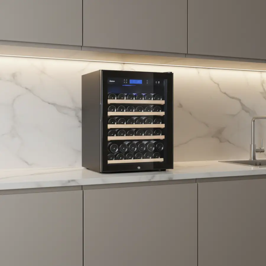 Modern Wine Cabinet 135L 46 Bottles Cooling System Wine Cellar Freestanding Home bar Wine Cabinet — image 7