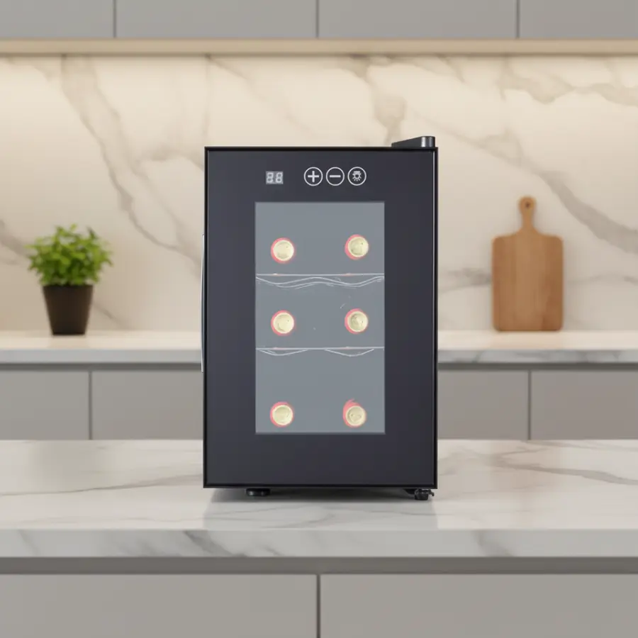 Commercial Wine Cabinet 12L 6 Bottles Wine Refrigerator Mini Wine Cooler Home Wine Cellar — image 2