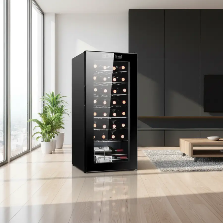 China Manufacturer 32 Bottle Mini Wine Cabinet Display Wine Cooler Home Wine Cellar — image 6