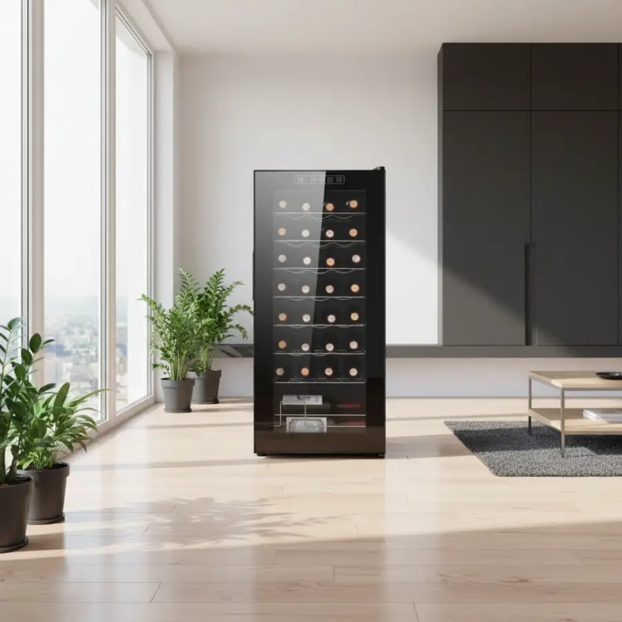 China Manufacturer 32 Bottle Mini Wine Cabinet Display Wine Cooler Home Wine Cellar — image 7