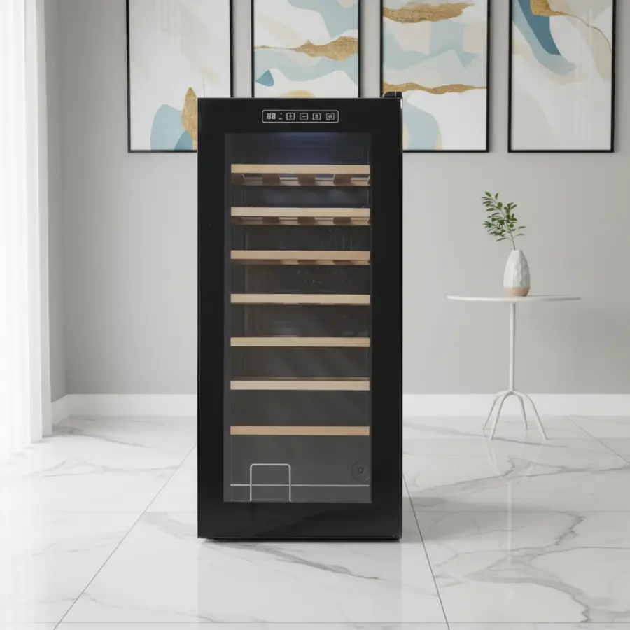 Wholesale OEM Digital Electronic Wine Fridge Refrigerator 93L Compressor Directing Cooling Wine Cabinet Cellar — image 4