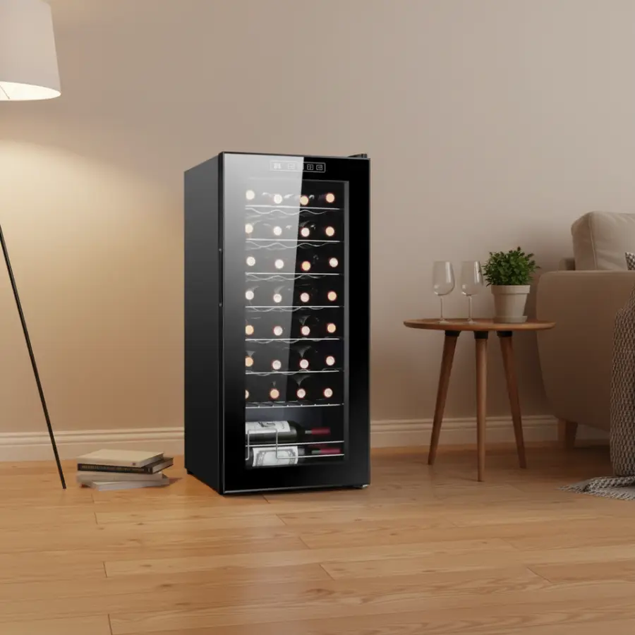 Wholesale OEM Digital Electronic Wine Fridge Refrigerator 93L Compressor Directing Cooling Wine Cabinet Cellar — image 5