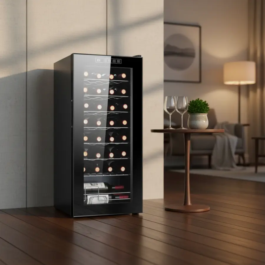 Wholesale OEM Digital Electronic Wine Fridge Refrigerator 93L Compressor Directing Cooling Wine Cabinet Cellar — image 6