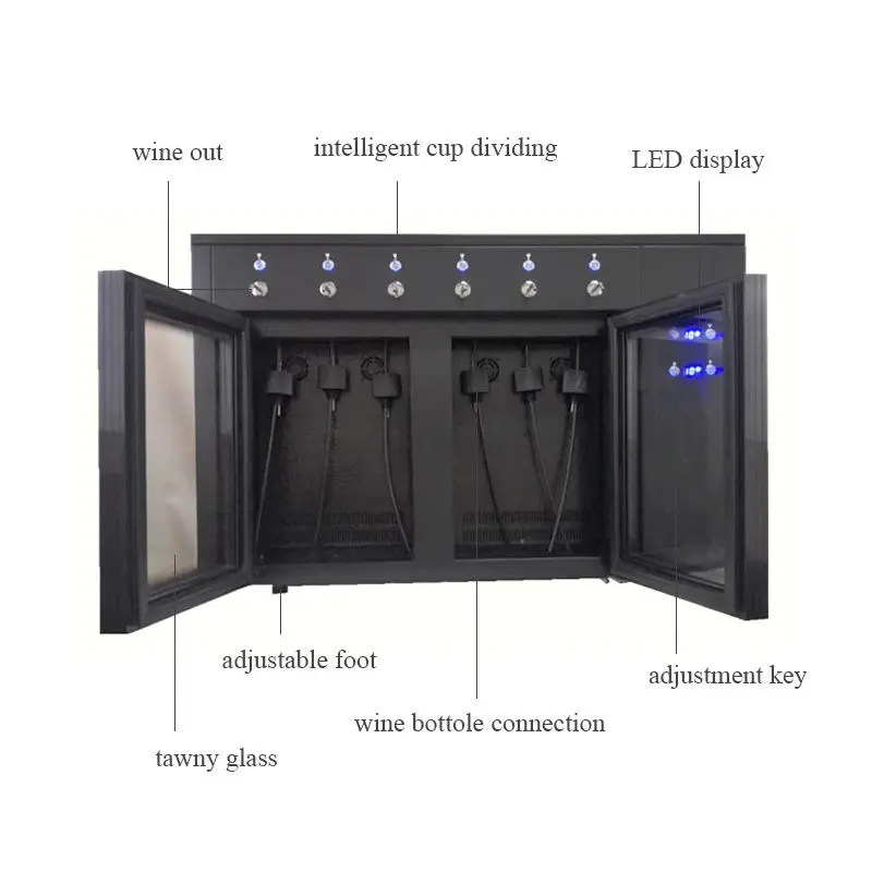 Factory Price Automatic 6 Bottles Red Wine Dispenser Machine Bar Wine Cooler — image 4