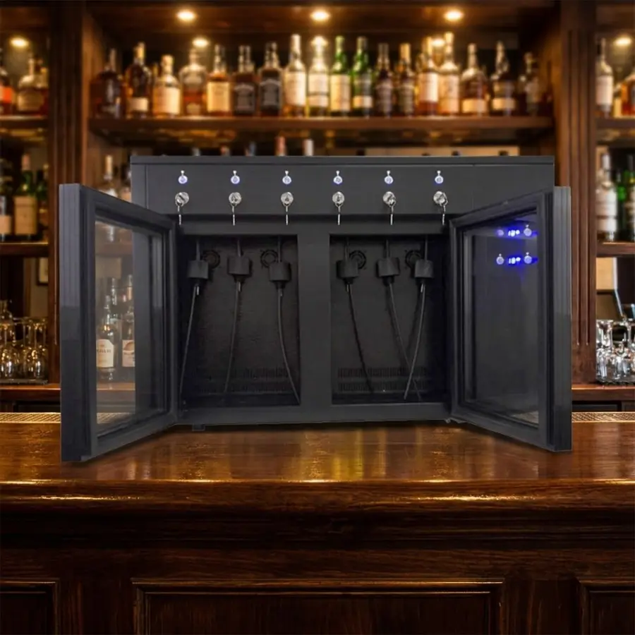 Smart Touch Screen 6 Bottle Wine Dispensing Cabinet with Cooling Technology — view 1