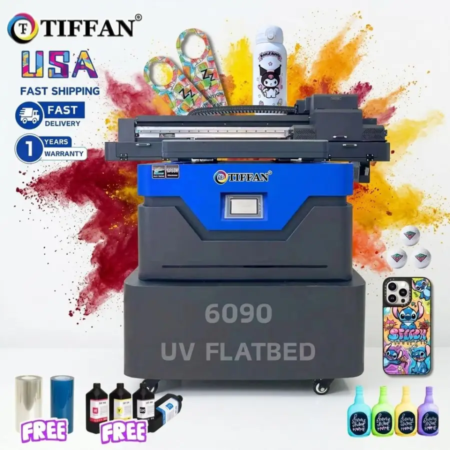 Factory Best Selling 6090 Uv Flatbed Printer with I3200 Head and Camera One Pass Uv Printer for Gift Customized Uv Print — view 1