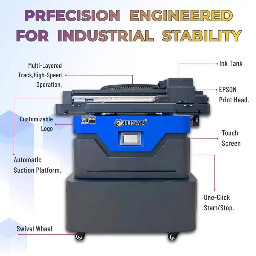 Factory Best Selling 6090 Uv Flatbed Printer with I3200 Head and Camera One Pass Uv Printer for Gift Customized Uv Printer A1 — image 5