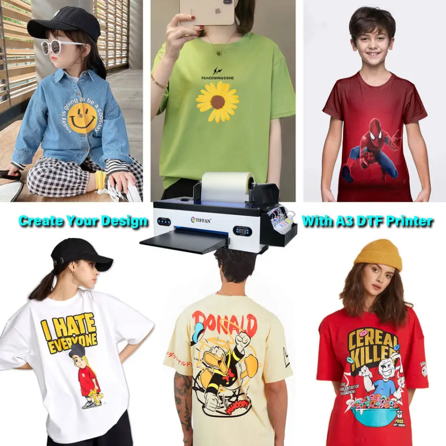 Multifunctional 17 Inches Dtf Printer 30cm Small A3 L1800 R1390 Roll Transfer Pet Film DTF Printer T-Shirts Printing Machine — image 4