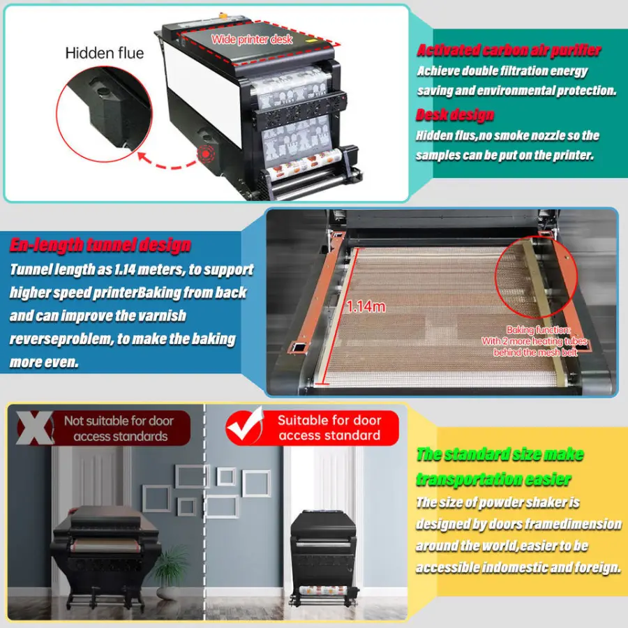 60cm A1 DTF Printer Roll to Roll Dtf Heat Transfer AB Film XP600 Printhead Sticker Printer Printing Machine — image 3