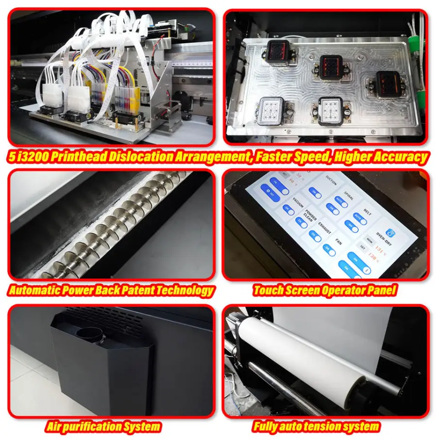 60cm A1 DTF Printer Roll to Roll Dtf Heat Transfer AB Film XP600 Printhead Sticker Printer Printing Machine — image 4