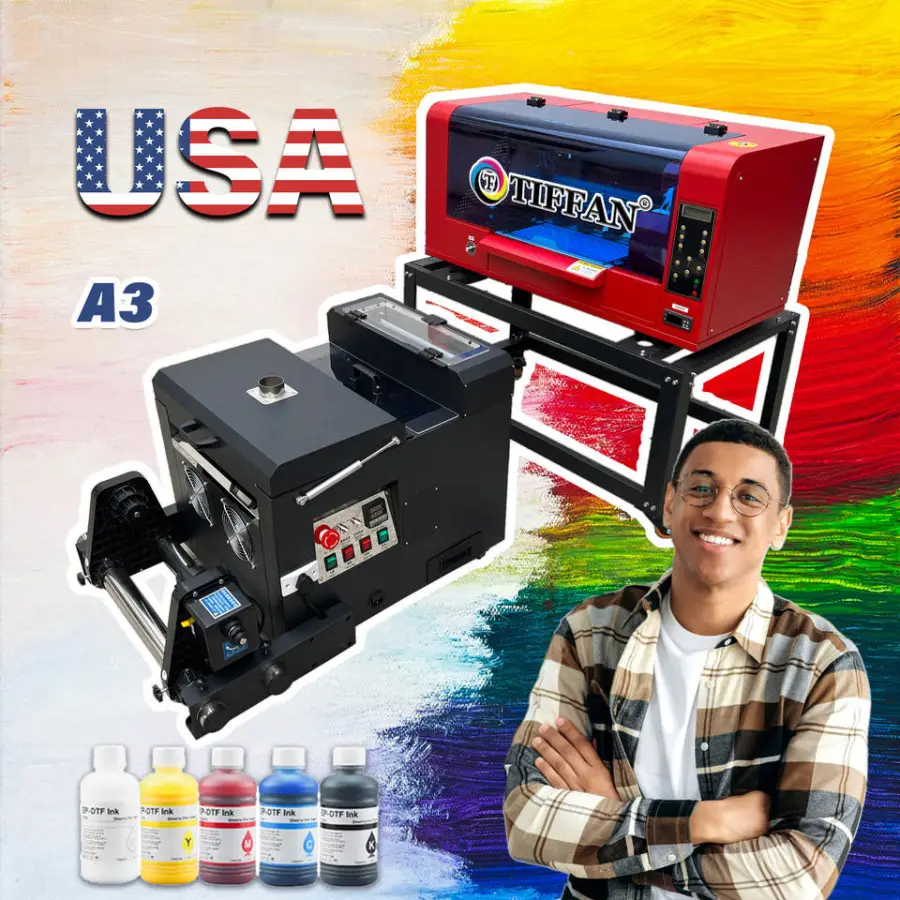 A3 30cm R1390 TX600 DTF Printer Printing Machine Heat Transfer Pet Film Dtf Printer With Dtf Shaking Powder Machine — view 1