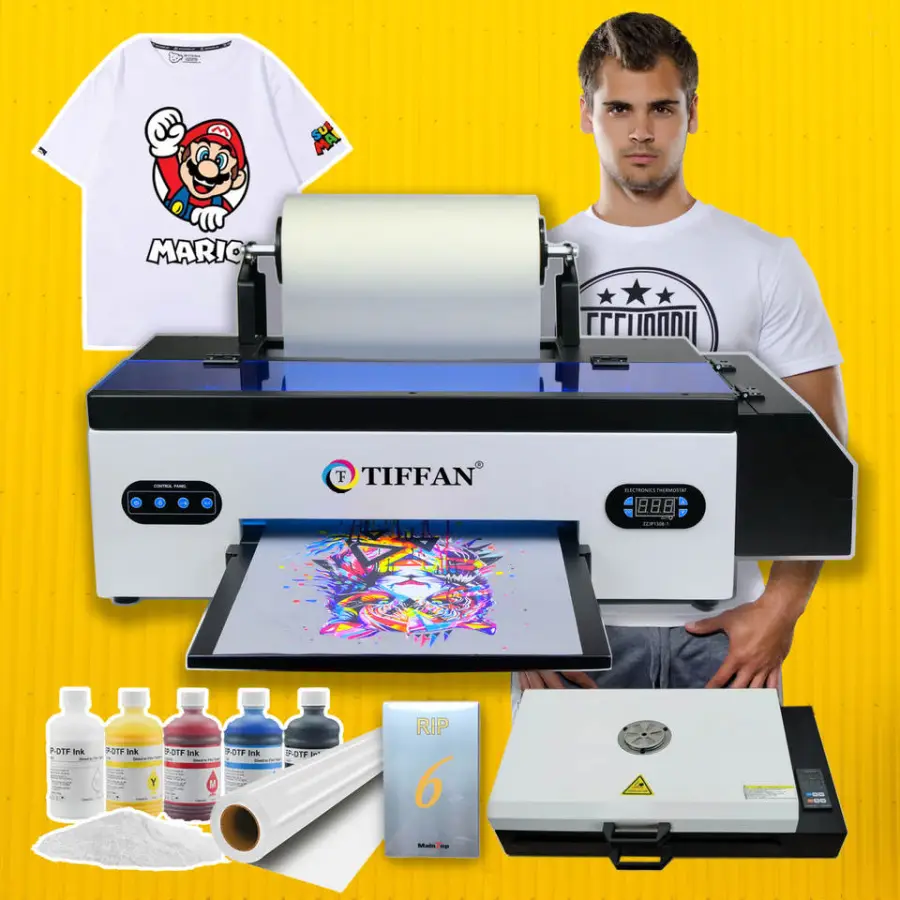 Six-color 30 cm Tee Shirt Dual Head Dtf Printer 30cm A3 Dtf A4 Printer T-shirt Printer Machine for T-shirt — view 1