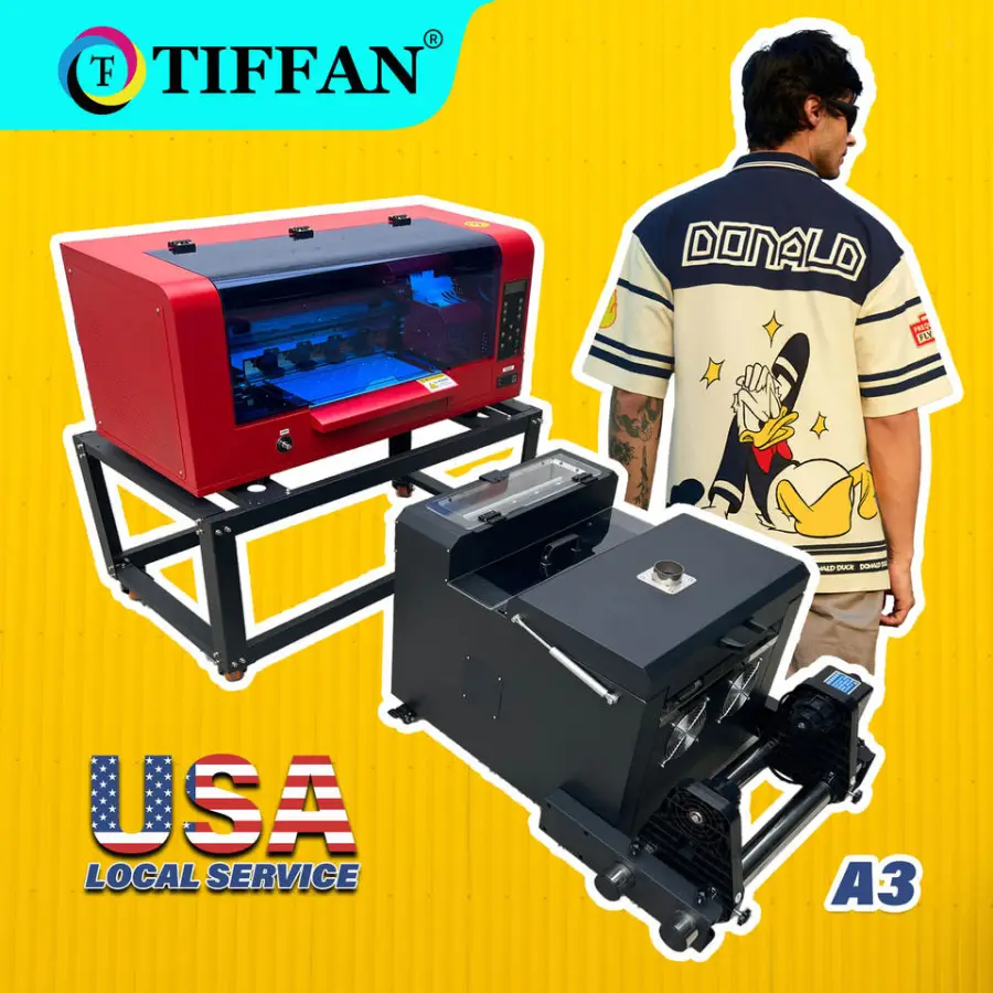 TIFFAN 12 Inch A1 30cm Dual XP600 Printhead DTF Inkjet Printing Roll Film Transfer Printer Machine A3 DTF Printer for T- — view 1