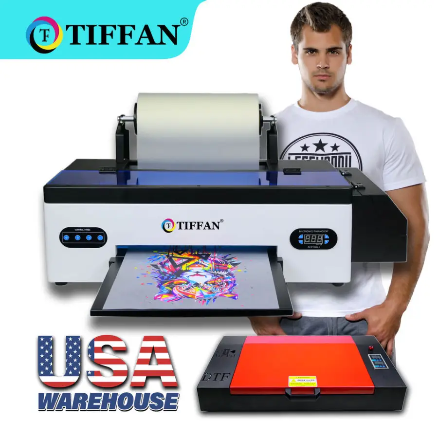TIFFAN R1390 Small Pet Film T-shirt Textile Printing Machine 30cm A3 DTF Impresora Printer DTF Printer with Roller — view 1