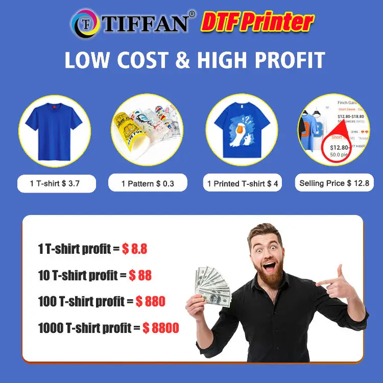 A3 Dtf Printer Printing Machine Impressora Dtf t Shirt Printing Machine Xp600 Dtf Printer with Powder Shaking Machine — view 6