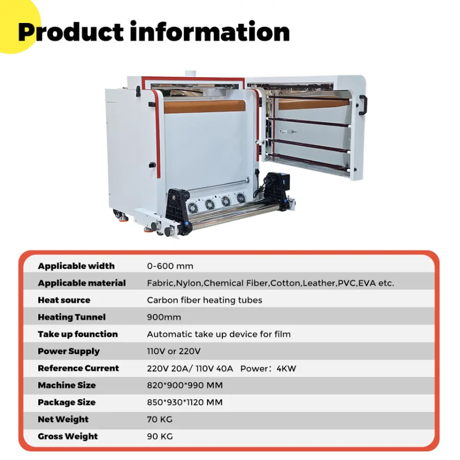 New Tiffan 60cm DTF Printer Powder Drying Shaking Machine for School Uniform Customization with 1 Year Warranty — image 4