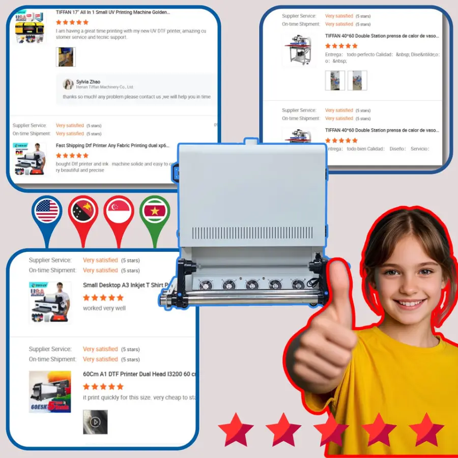 New Tiffan 60cm DTF Printer Powder Drying Shaking Machine for School Uniform Customization with 1 Year Warranty — image 7