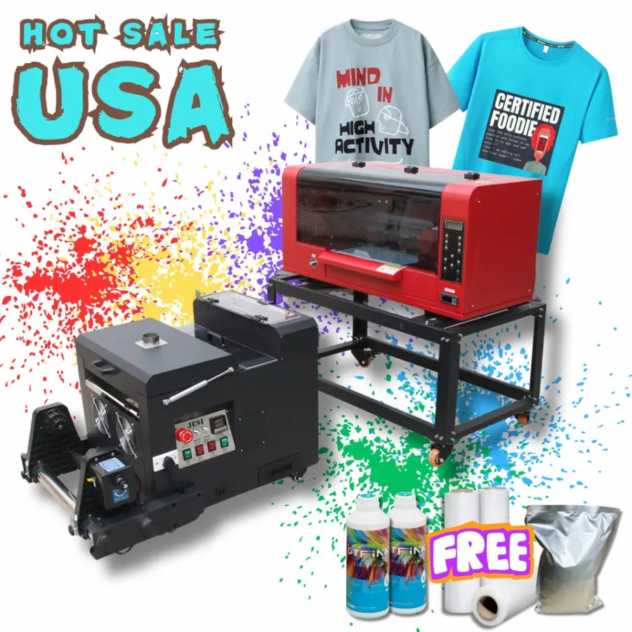 A3 Digital DTF Printer 30cm Xp600/I3200 T-shirt DTG Printer Powder Dyer Shaking Machine Small DTG Machine T-Shirts A3 — view 1