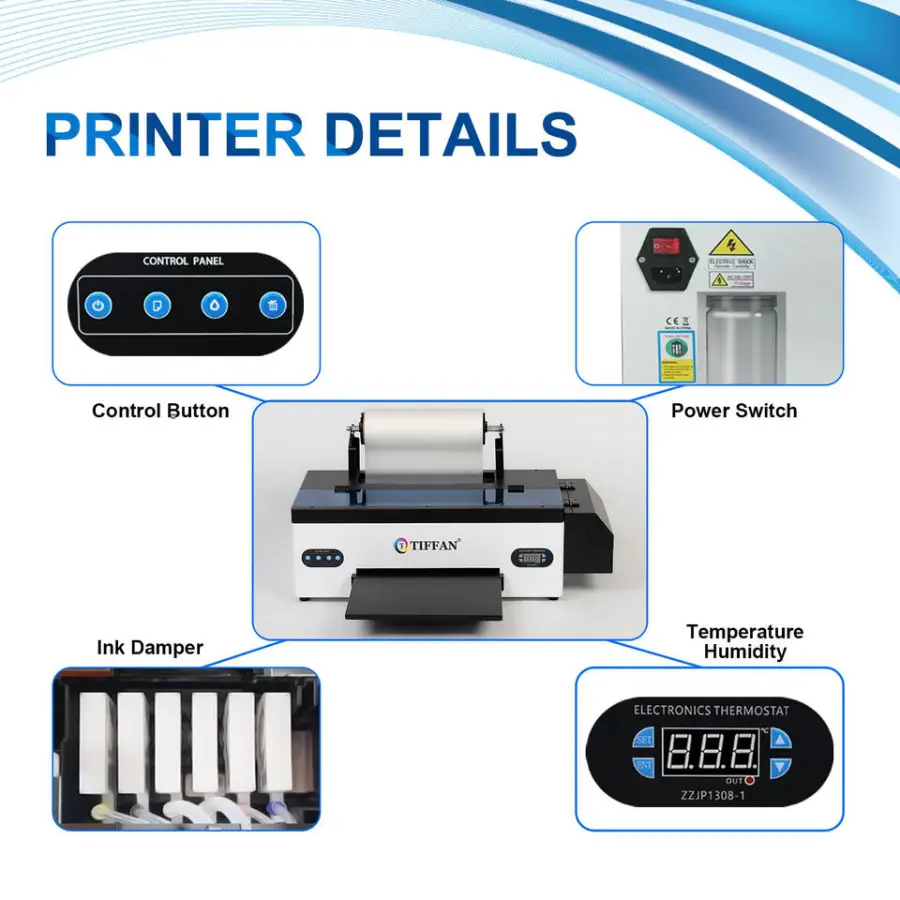 Dual L1800 XP600 A3 A3+ DTF Printer 30 33 cm Direct Transfer Film Printer With Dtf Shaking Powder Machine for T-shirt — image 4