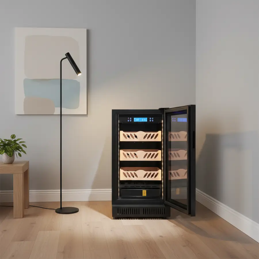 68L Silent Operation Digital Display Electric Cigar Cabinet Household Use 200 Cigars Capacity — view 1