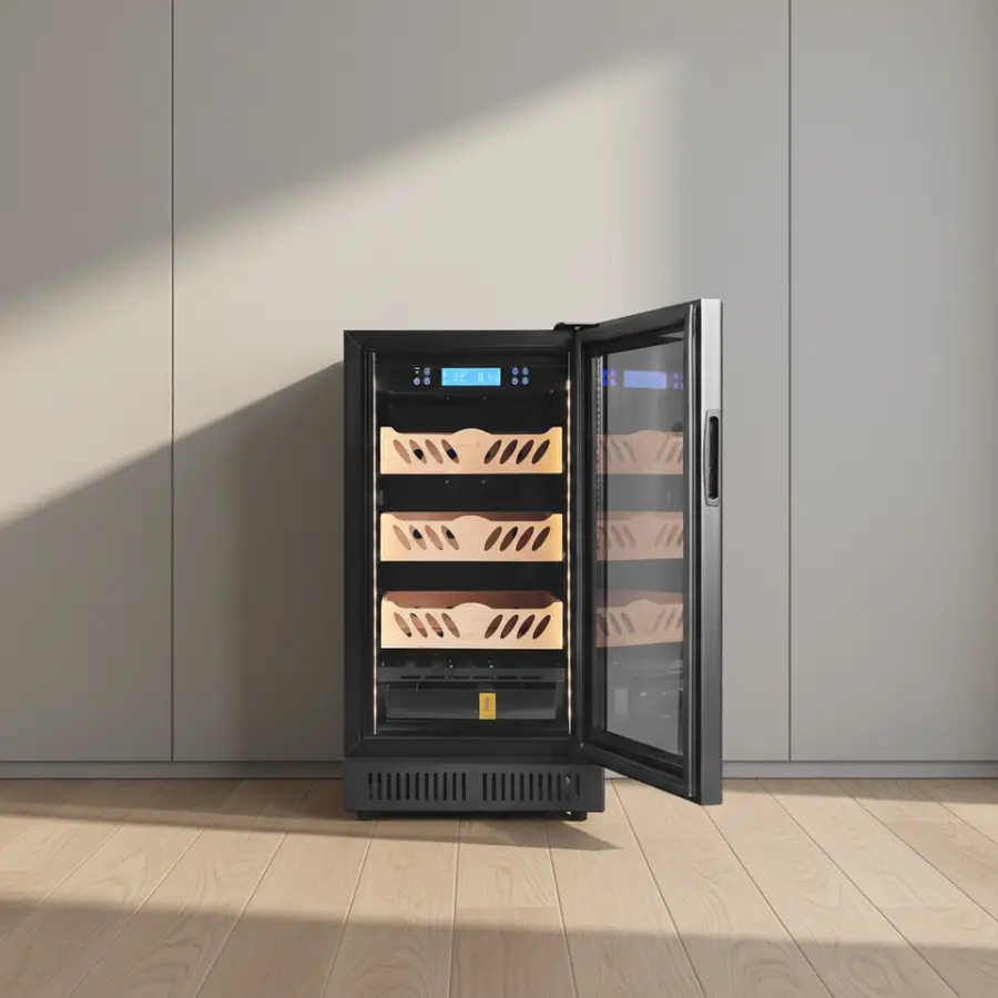 68L Silent Operation Digital Display Electric Cigar Cabinet Household Use 200 Cigars Capacity — view 3