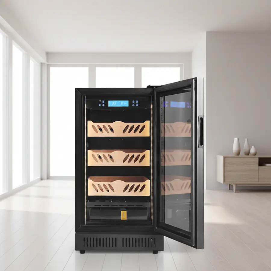 68L Silent Operation Digital Display Electric Cigar Cabinet Household Use 200 Cigars Capacity — view 4