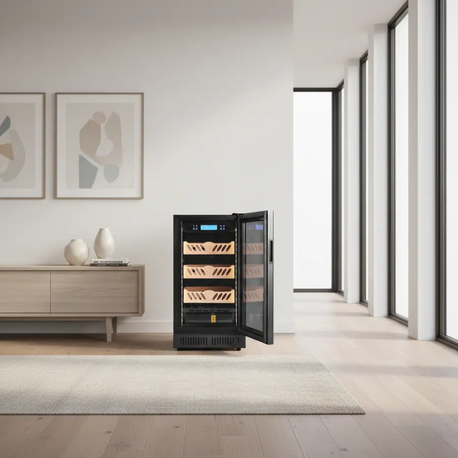 68L Silent Operation Digital Display Electric Cigar Cabinet Household Use 200 Cigars Capacity — view 5