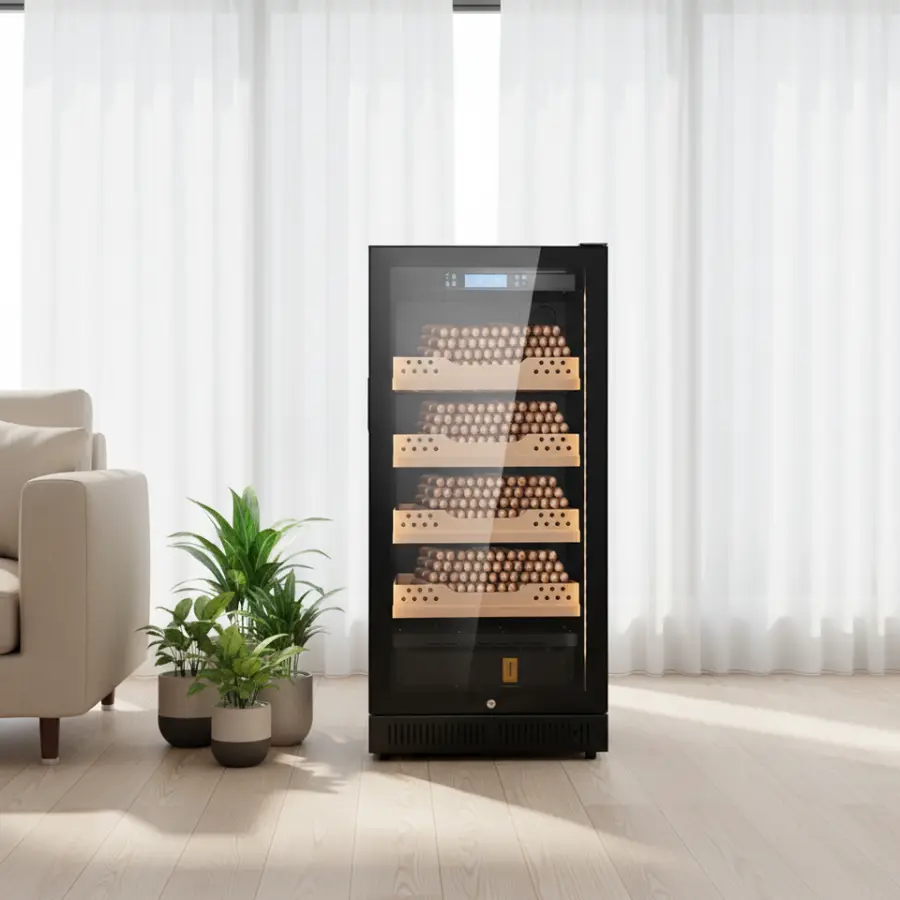 Electric Cigar Humidor Cabinet Display Cabinet Air Cooling Cycle Constant Temperature and Humidity Cigar Cabinet — view 1