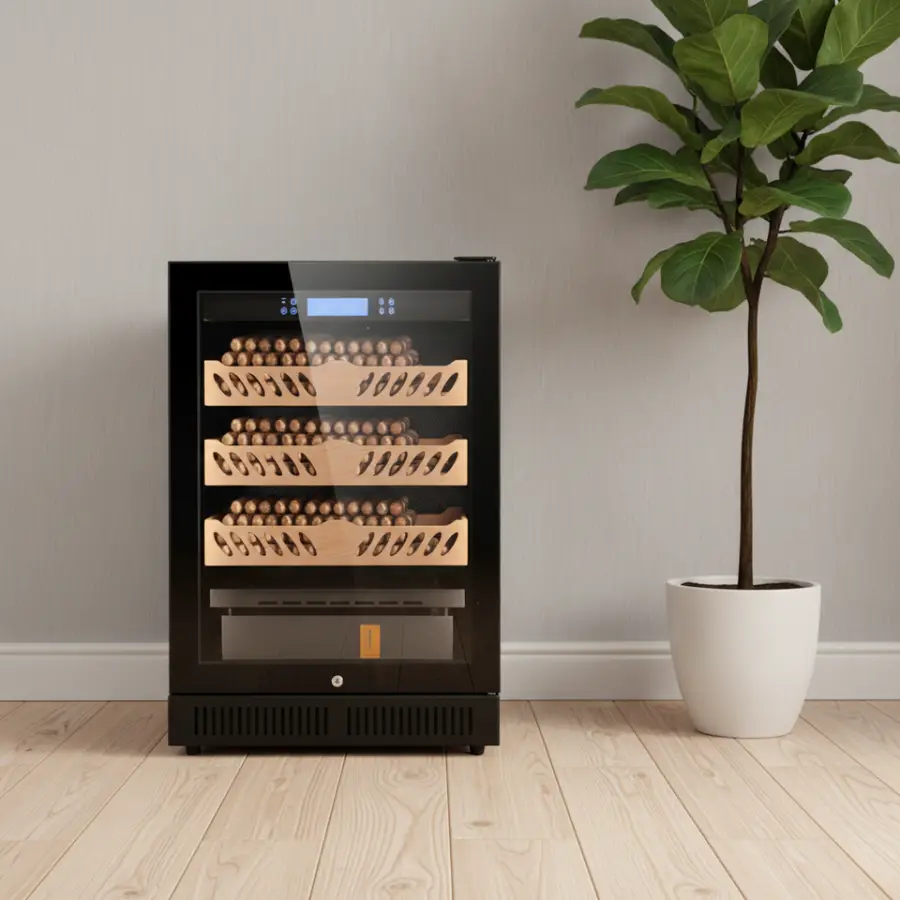 Electronic Cigar Cabinet Custom Logo Air Cooling Temperature Controlled Humidor Electric Cigar Humidor Cabinet — image 7
