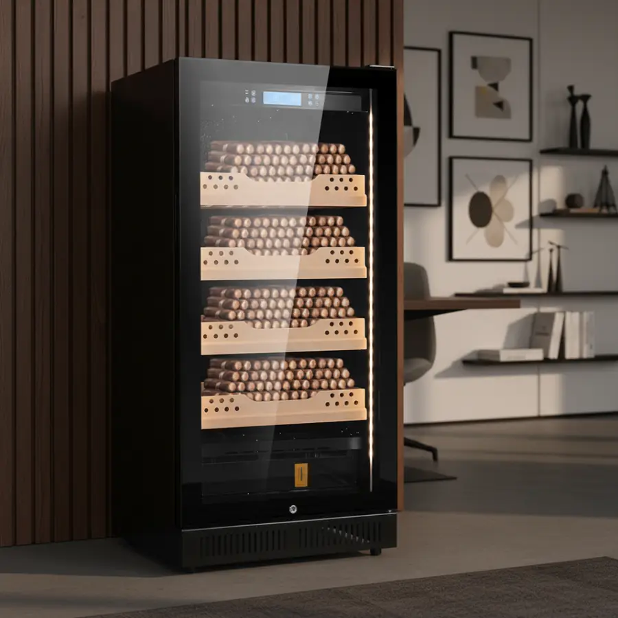 Electric Cigar Humidor Cabinet Display Cabinet Air Cooling Cycle Constant Temperature and Humidity Cigar Cabinet — image 7