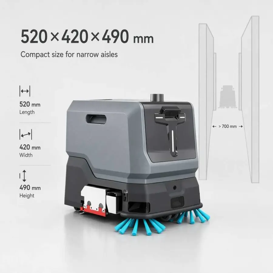 CleanHorse TN10 New Heavy Duty Compact Self-Propelled Battery-Powered Floor Scrubber Robot Automatic Water Refill for Wo — view 1