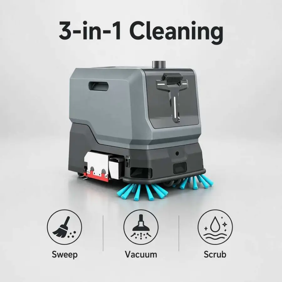 CleanHorse TN10 New Heavy Duty Compact Self-Propelled Battery-Powered Floor Scrubber Robot Automatic Water Refill for Wo — view 6