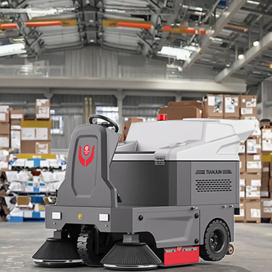 CleanHorse SP1480 Ride-On Self-Propelled Battery-Powered Road Sweeper Brush 1400mm Sweeping Width 48V80Ah Battery 180L C — view 1