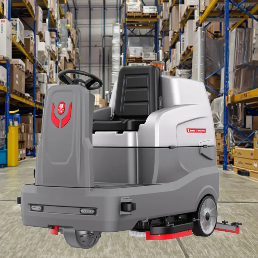 CleanHorse ARES900 Ride-On Warehouse Floor Cleaning Machine Dual Brushes 24V200Ah Battery 860mm Cleaning Width — image 3