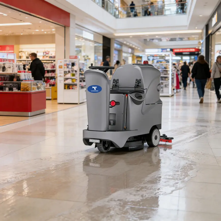 Cleanhorse X4 Electric Single Brush 4500/h Ride-On Industrial Floor Scrubber Machine New Self-Propelled Supermarket Cera — view 2