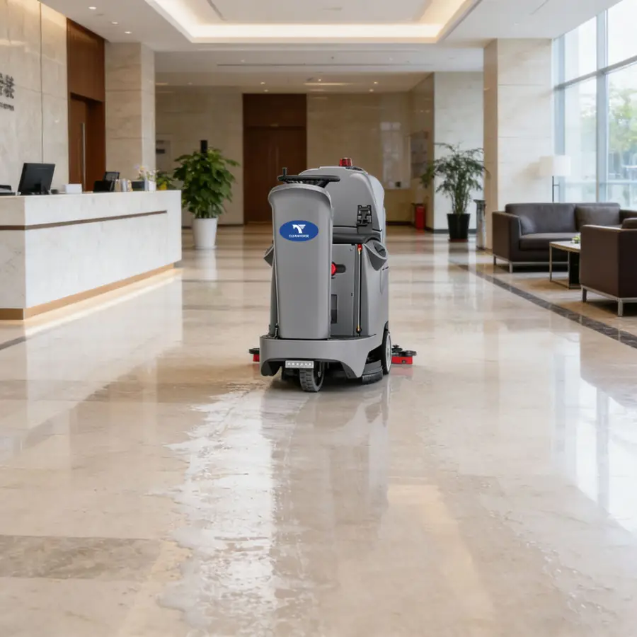 Cleanhorse X4 Electric Single Brush 4500/h Ride-On Industrial Floor Scrubber Machine New Self-Propelled Supermarket Cera — view 3