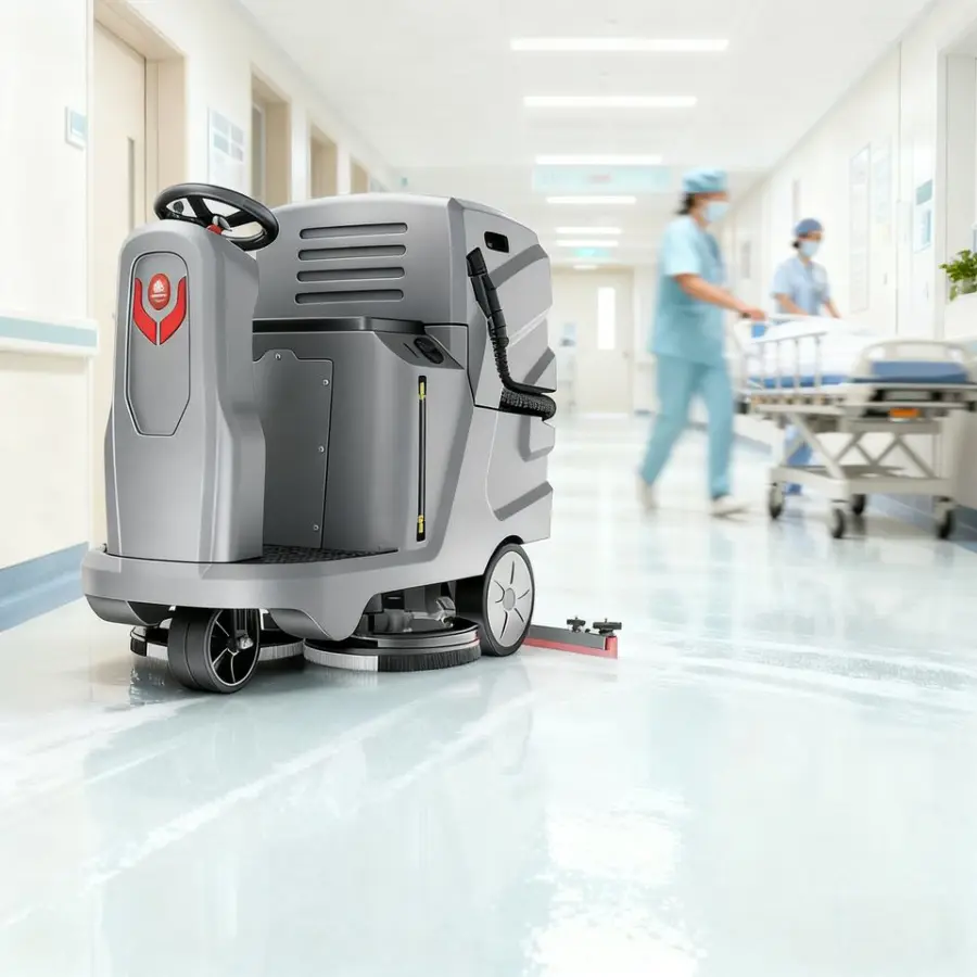 CleanHorse X7 2026 New Electric Industrial Ride-On Floor Scrubber 24V100Ah Double Brushes Self-Propelled 660mm Cleaning — view 1