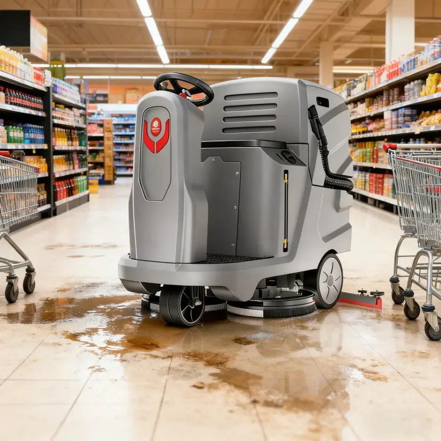 CleanHorse X7 2026 New Electric Industrial Ride-On Floor Scrubber 24V100Ah Double Brushes Self-Propelled 660mm Cleaning Width — image 5