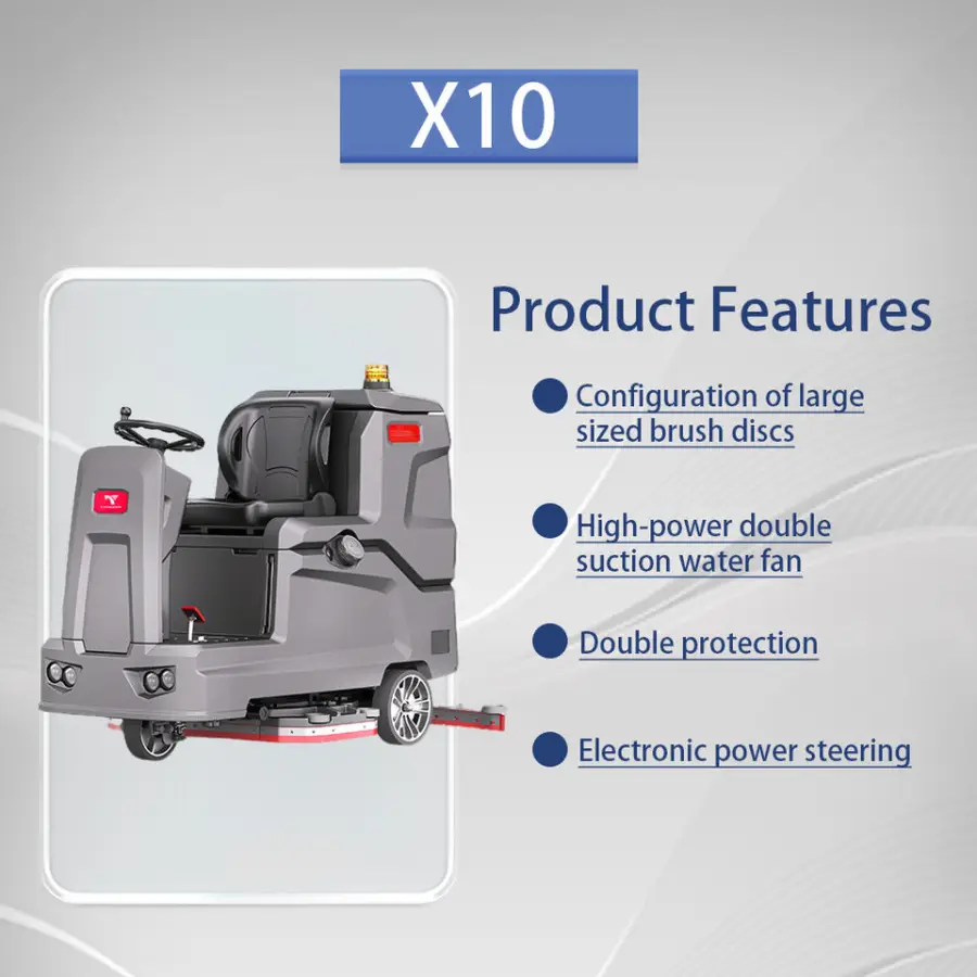 CleanHorse X10 Ride-On New Wireless 48V150Ah Battery-Powered Industrial Heavy-Duty Self-Propelled Floor Scrubber Dryer Machine — image 6