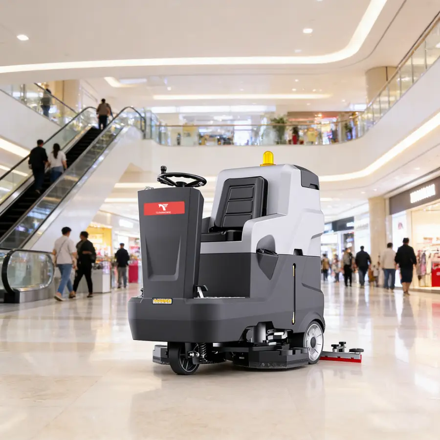 CleanHorse X9 New Factory Wholesale Price Ride-On Industrial Brush Floor Scrubber 24V200Ah Battery 7800/h Efficiency — image 3