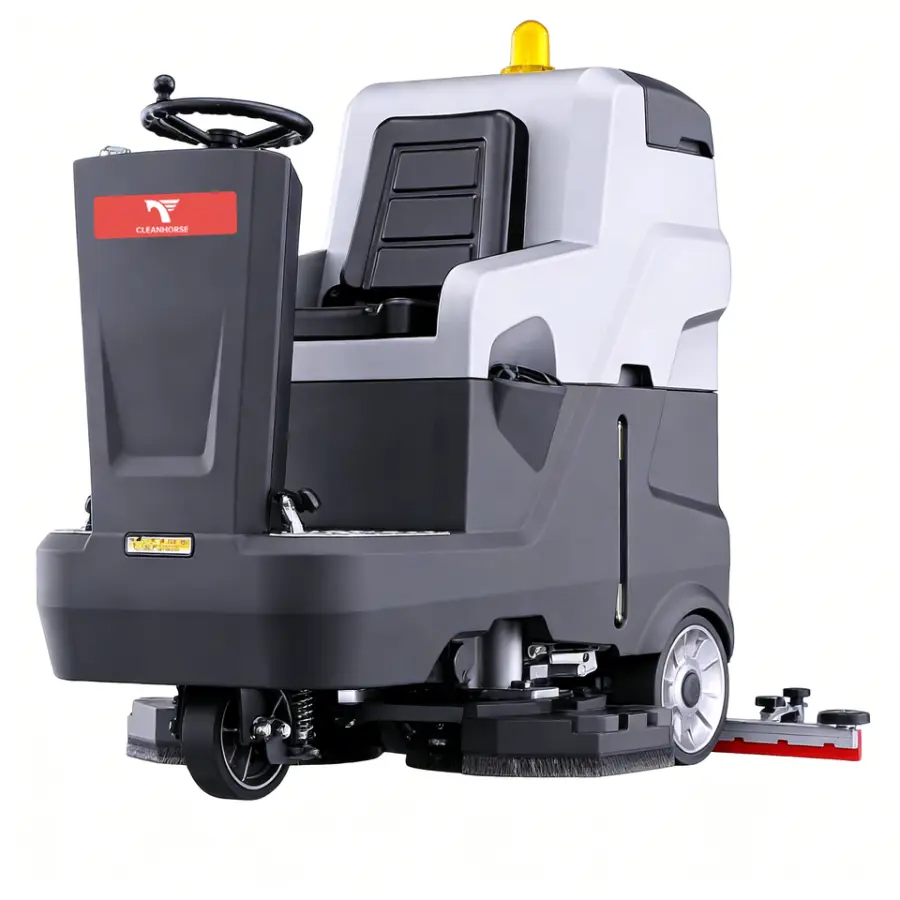CleanHorse X9 New Factory Wholesale Price Ride-On Industrial Brush Floor Scrubber 24V200Ah Battery 7800/h Efficiency — image 7