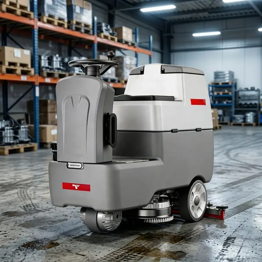 CleanHorse ARES600 Ride-on Floor Scrubber Dryer 4000m2/h High Efficiency Driving Type Scrubber 70L Tank Dual Brush for W — view 5
