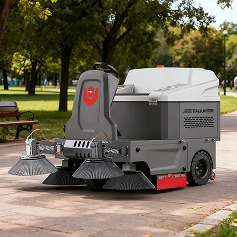 CleanHorse M5 New Electric Ride-on Self-Propelled Floor Sweeper 4 Side Brushes 48V80Ah Battery 1400-2100mm Cleaning Width 180L — image 3