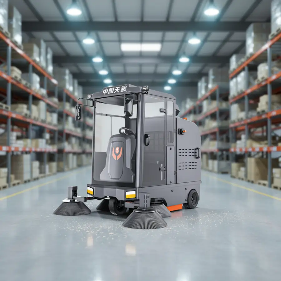 CleanHorse M2 Ride-On Self-Propelled Warehouse Dust Cleaning Machine 48V100Ah Outdoor Sweeper 200L Dust Box for Logistics Hub — image 3