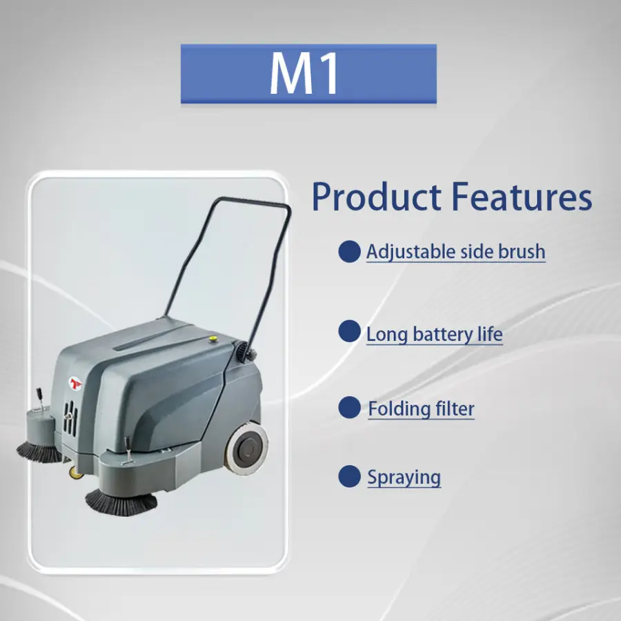 CleanHorse M1 New Industrial Electric Walk-Behind Sweeper 48V20Ah Battery 4000/h Cleaning Efficiency Commercial 1000mm C — view 6