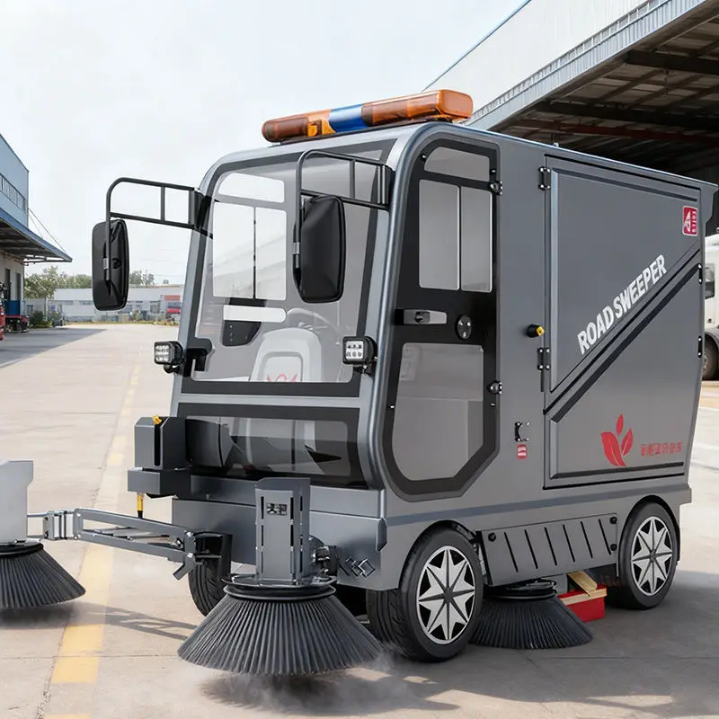 CleanHorse M10 Industrial Electric All Closed Cab Road Sweeper Cleaning Street Sweeping Machine for Clean Outdoor Streets — image 3
